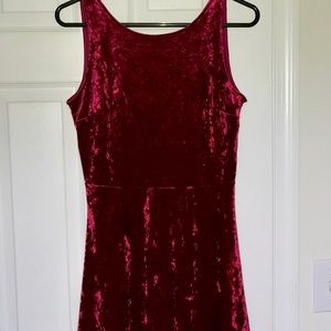 Red faux Velvet dress